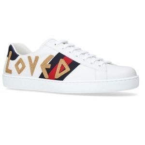 AUTHENTIC GUCCI ACE “LOVED” EMBROIDERED SNEAKERS